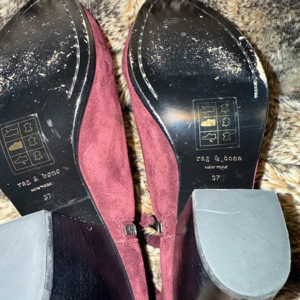 rag & bone Deep Burgundy Ankle Boots
